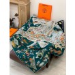 Alta gamma replica Hermès Equestrian Academy Scialle in velluto reversibile 140 Verde