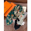 Alta gamma replica Hermès Equestrian Academy Scialle in velluto reversibile 140 Verde