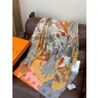 Pari all'originale replica Hermès Rare Treasures Fazzoletto in cashmere reversibile 140 03