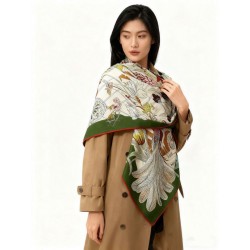 Hermès Rare Treasures Fazzoletto in cashmere reversibile 140 04