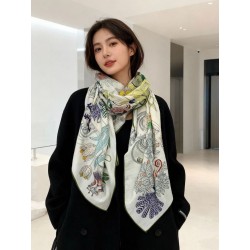 Hermès Rare Treasures Fazzoletto in cashmere reversibile 140 05