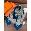 Hermès Rare Treasures Fazzoletto in cashmere reversibile 140 Blu