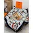Alta gamma replica Hermès Rare Treasures Fazzoletto in cashmere reversibile 140 Nero