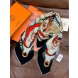 Alta gamma replica Hermès Rare Treasures Fazzoletto in cashmere reversibile 140 Nero