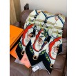 Alta gamma replica Hermès Rare Treasures Fazzoletto in cashmere reversibile 140 Nero
