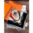 Alta gamma replica Hermès Rare Treasures Fazzoletto in cashmere reversibile 140 Nero