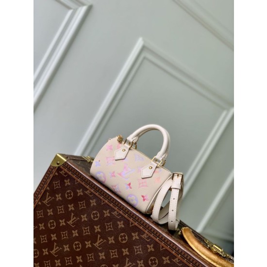 LV M25591 Borsa Nano Speedy in delicati colori da sogno