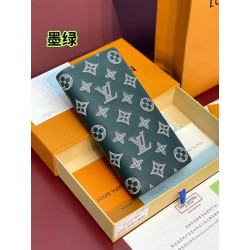 Pari all'originale replica LV M61697 Portafoglio Brazza Monogram Eclipse Verde
