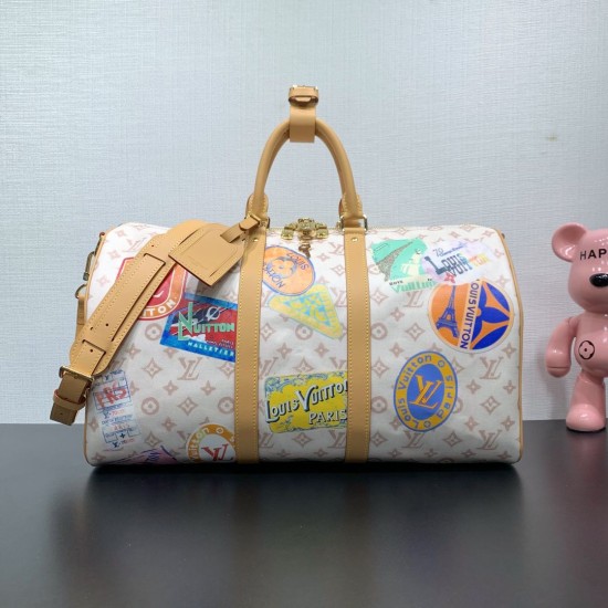 M14736 Borsa da viaggio LV Keepall Bandoulière 45 Monogram Dune
