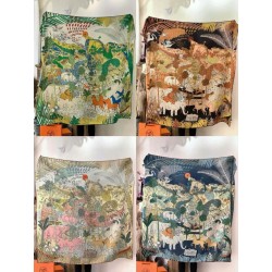Scialle Hermès Premium in seta e cashmere tono su tono double face 140 01