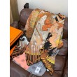 Scialle Hermès Premium in seta e cashmere tono su tono double face 140 01