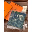 Pari all'originale replica Scialle Hermès Premium in seta e cashmere tono su tono double face 140 04
