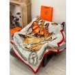Qualità superiore replica Scialle Hermès reversibile in velluto tono su tono con finimenti per cavalli stile balestra 135 Rosso