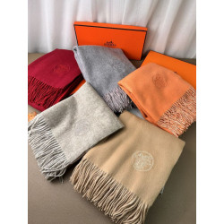 Scialle reversibile classico in cashmere bicolore Hermès 70 x 200 Grigio