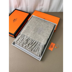 Scialle reversibile classico in cashmere bicolore Hermès 70 x 200 Grigio
