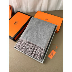 Scialle reversibile classico in cashmere bicolore Hermès 70 x 200 Grigio/Rosa