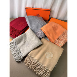 Scialle reversibile classico in cashmere bicolore Hermès 70 x 200 Marrone