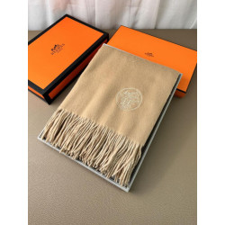Scialle reversibile classico in cashmere bicolore Hermès 70 x 200 Marrone