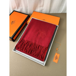 Scialle reversibile classico in cashmere bicolore Hermès 70 x 200 Rosso