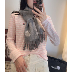 Sciarpa classica reversibile in lana d'agnello Hermès 35 x 200 Grigio