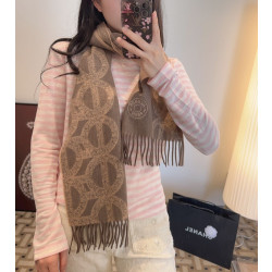 Sciarpa classica reversibile in lana d'agnello Hermès 35 x 200 Marrone
