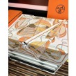 Alta gamma replica Sciarpa Hermès double face in cashmere dello stesso colore 65x185 arancione