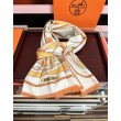Alta gamma replica Sciarpa Hermès double face in cashmere dello stesso colore 65x185 arancione