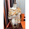Alta gamma replica Sciarpa Hermès double face in cashmere dello stesso colore 65x185 arancione