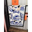 Sciarpa Hermès double face in cashmere dello stesso colore 65x185 blu