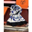 Sciarpa Hermès double face in cashmere dello stesso colore 65x185 blu
