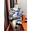 Sciarpa Hermès double face in cashmere dello stesso colore 65x185 blu