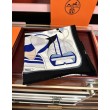Sciarpa Hermès double face in cashmere dello stesso colore 65x185 blu