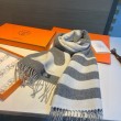 Pari all'originale replica Sciarpa Hermès Horse in cashmere 30 x 140 cm Grigio