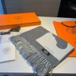 Pari all'originale replica Sciarpa Hermès Horse in cashmere 30 x 140 cm Grigio
