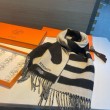 Qualità superiore replica Sciarpa Hermès Horse in cashmere 30 x 140 cm Nero