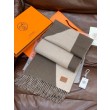 Sciarpa Hermès in cashmere sfumato multicolore da coppia 32 x 190 Grigio