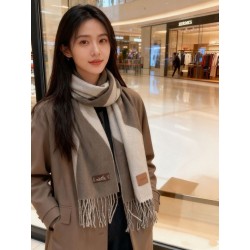 Sciarpa Hermès in cashmere sfumato multicolore da coppia 32 x 190 Grigio