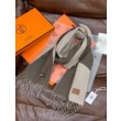 Sciarpa Hermès in cashmere sfumato multicolore da coppia 32 x 190 Grigio