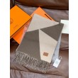 Sciarpa Hermès in cashmere sfumato multicolore da coppia 32 x 190 Grigio