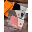 Alta gamma replica Sciarpa Hermès in cashmere sfumato multicolore da coppia 32 x 190 Nero