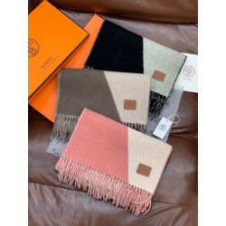 Alta gamma replica Sciarpa Hermès in cashmere sfumato multicolore da coppia 32 x 190 Nero