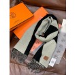 Alta gamma replica Sciarpa Hermès in cashmere sfumato multicolore da coppia 32 x 190 Nero