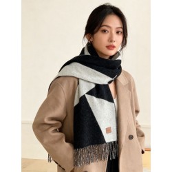 Alta gamma replica Sciarpa Hermès in cashmere sfumato multicolore da coppia 32 x 190 Nero
