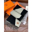 Alta gamma replica Sciarpa Hermès in cashmere sfumato multicolore da coppia 32 x 190 Nero