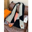 Alta gamma replica Sciarpa Hermès in cashmere sfumato multicolore da coppia 32 x 190 Nero