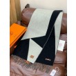 Alta gamma replica Sciarpa Hermès in cashmere sfumato multicolore da coppia 32 x 190 Nero