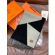 Alta gamma replica Sciarpa Hermès in cashmere sfumato multicolore da coppia 32 x 190 Nero