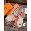 Sciarpa Hermès in cashmere sfumato multicolore da coppia 32 x 190 Rosa