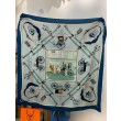 Alta gamma replica Sciarpa quadrata reversibile in cashmere Hermès 140 Blu
