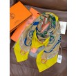 Qualità superiore replica Sciarpa quadrata reversibile in cashmere Hermès 140 Giallo